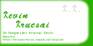 kevin krucsai business card